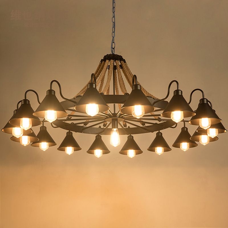 Silva Suspension Dôme Industriel, Métal/Verre, Noir/Blanc, Salon