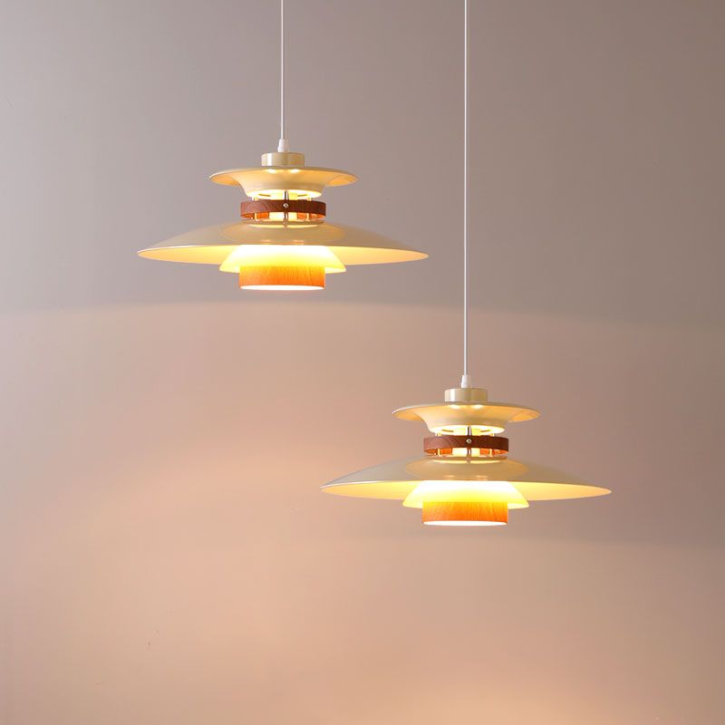 Valentina Suspension Bol Moderne, Métal, Blanc/Bois/Marron, Salon - Neutralighting