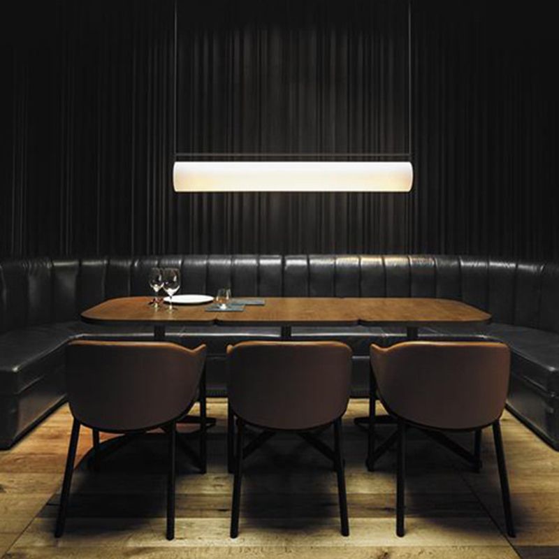 Ray Suspension Cylindre Minimaliste, Métal/Acrylique, Blanc/Noir, Salon - Neutralighting