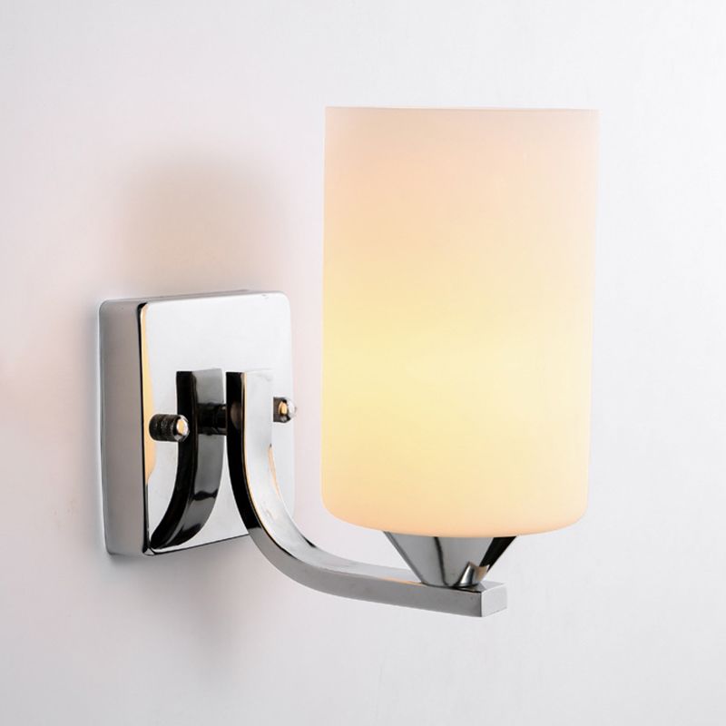 Tiffany Applique Murale Cylindrique Vintage, Métal/Verre, Noir/Chromé, Chambre à Coucher - Neutralighting
