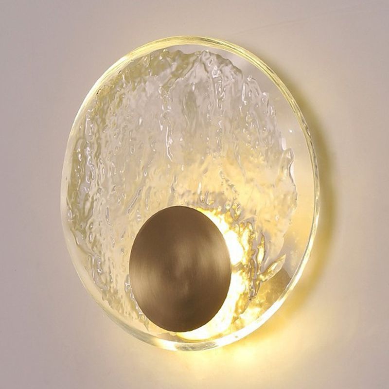 Kristy Applique Murale Rounde Moderne, Cristal/Métal, Or, Chambre à Coucher - Neutralighting