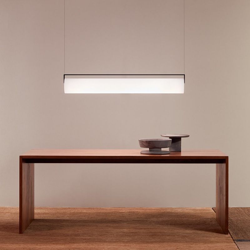 Ray Suspension Cylindre Minimaliste, Métal/Acrylique, Blanc/Noir, Salon - Neutralighting