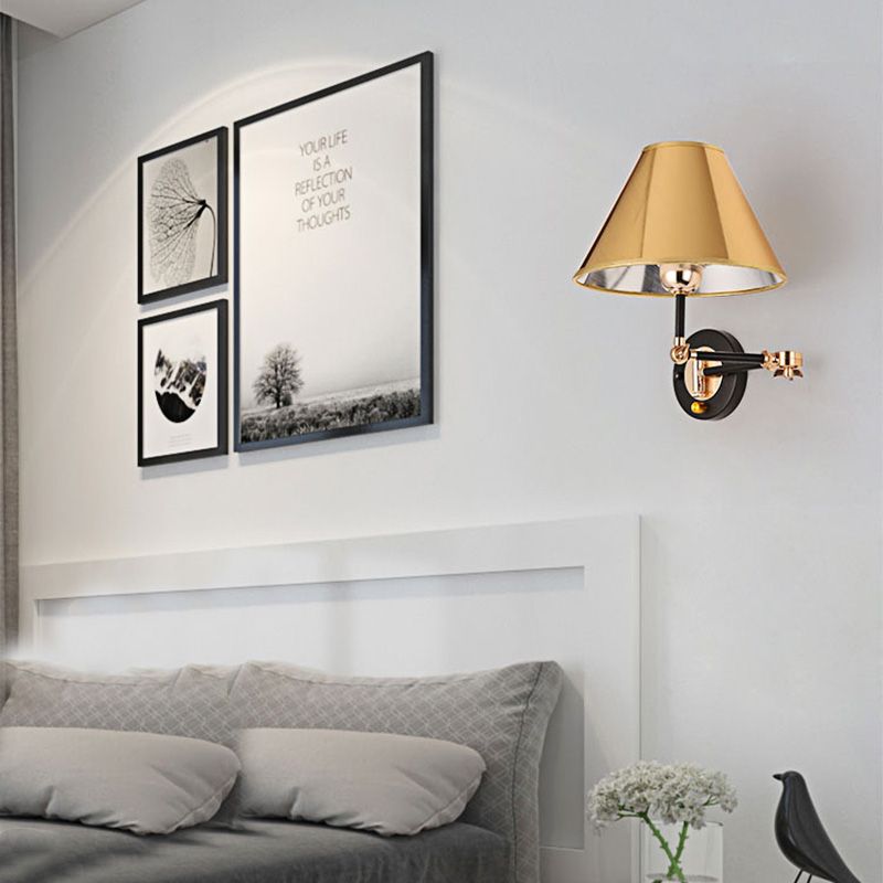 Arisha Applique Murale Réglable Cône Rétro, Doré, Chambre