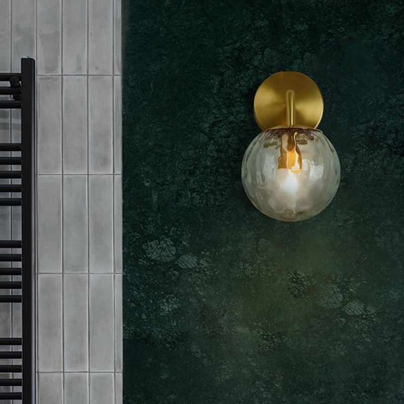Valentina Applique Murale Boule Scandinave, Métal/Verre, Noir/Or, Salle à Manger - Neutralighting