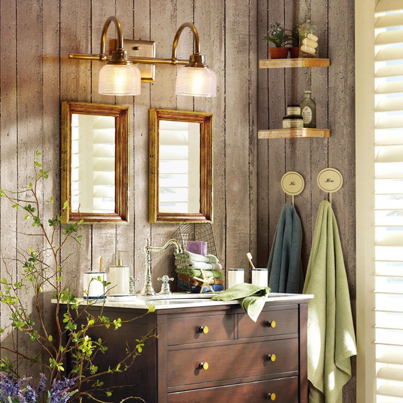 Arisha Applique Murale Bol Vintage, Métal/Verre, Laiton, Salle de Bain - Neutralighting