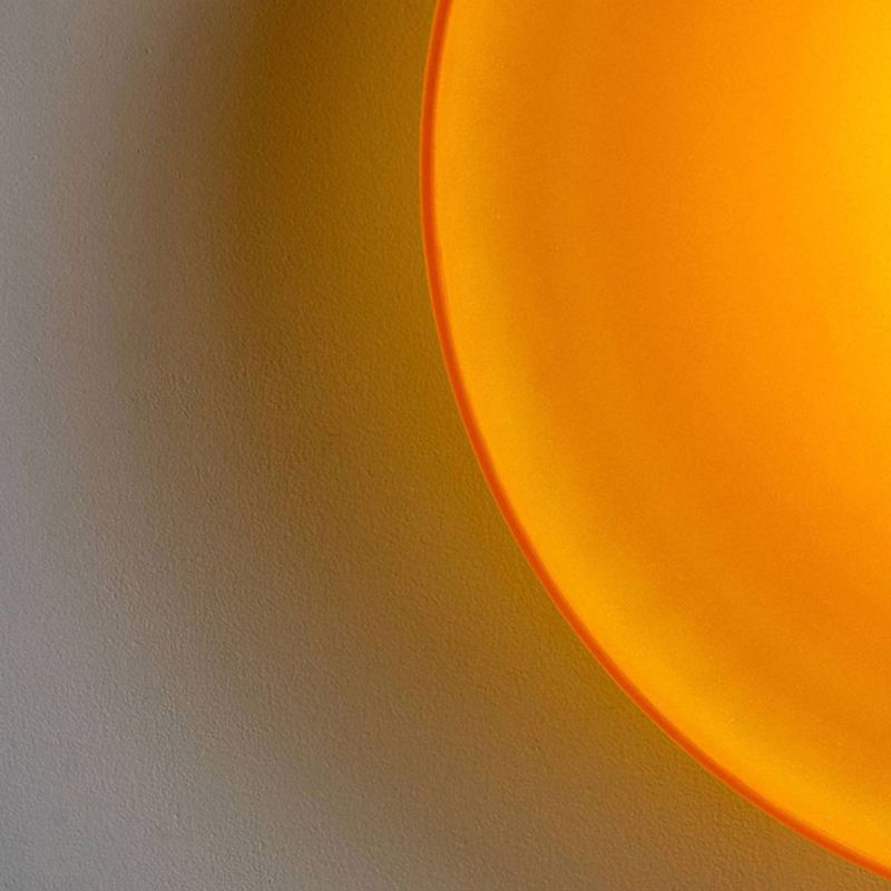 Jess Plafonnier Dôme Moderne. Verre/Métal. Blanc/Vert/Orange. Salon