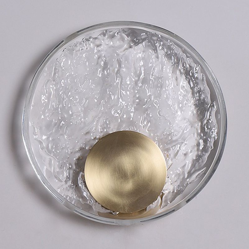 Kristy Applique Murale Rounde Moderne, Cristal/Métal, Or, Chambre à Coucher - Neutralighting