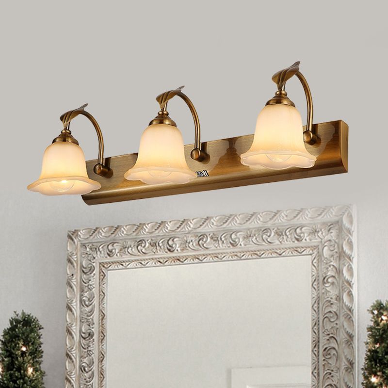 Ray Applique Murale Miroir Fleur Rétro, Métal/Verre, Or, Salle de Bain - Neutralighting
