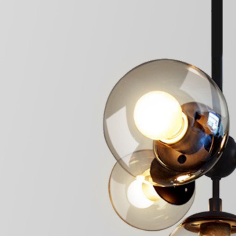 Valentina Lustre Industriel, Metal/Verre, Noir, Chambre - Neutralighting