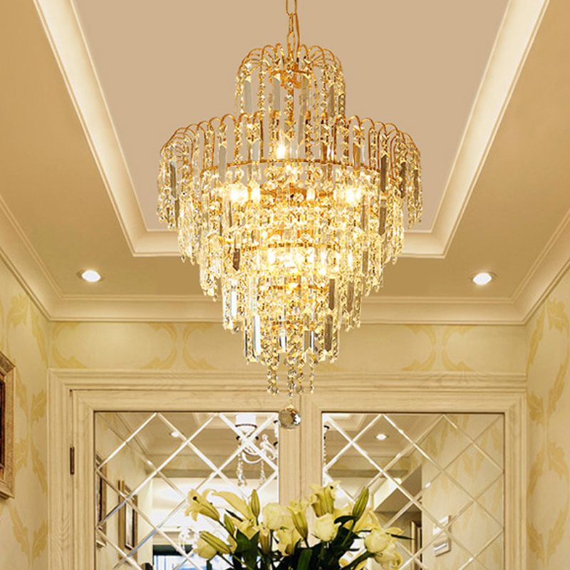 Kristy Lustre Multi Luxueux, Cristal, Or, Salon