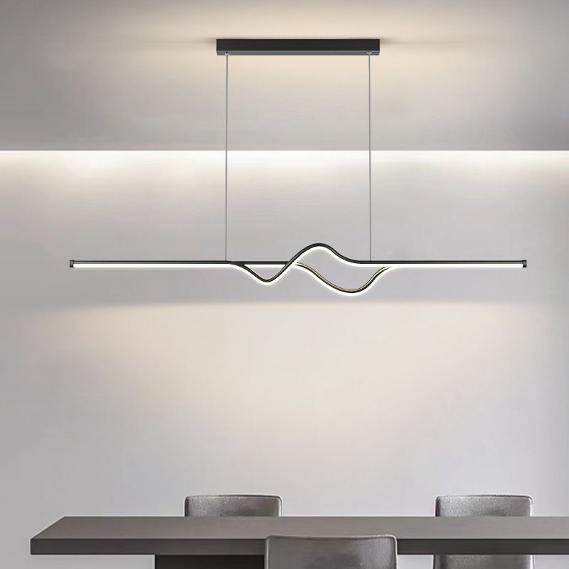 Arisha Suspension Linéaire Minimaliste, Noir/Blanc/Gris, Salon - Neutralighting