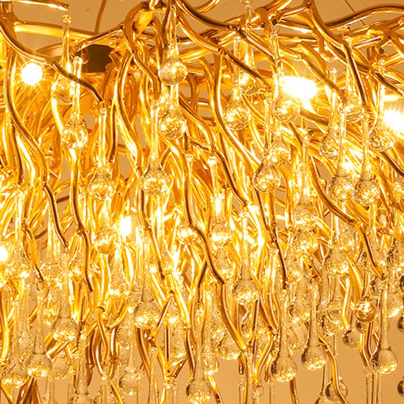 Arisha Lustre Fleur Luxueux, Metal/Cristal, Or, Salon