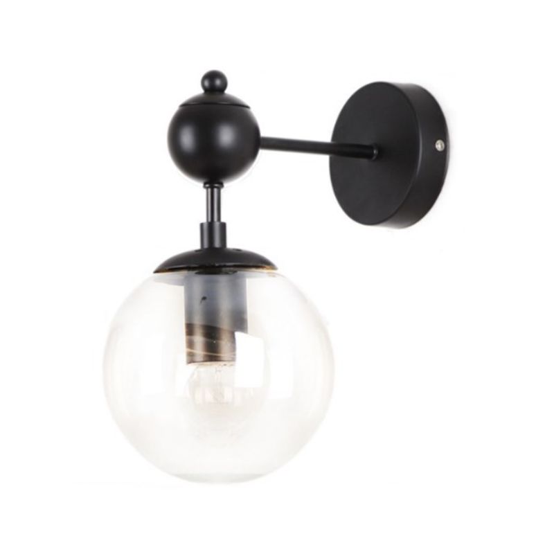 Valentina Applique de Vanité Globe Vintage, Verre/Métal, Noir/Or, Chambre à Coucher - Neutralighting