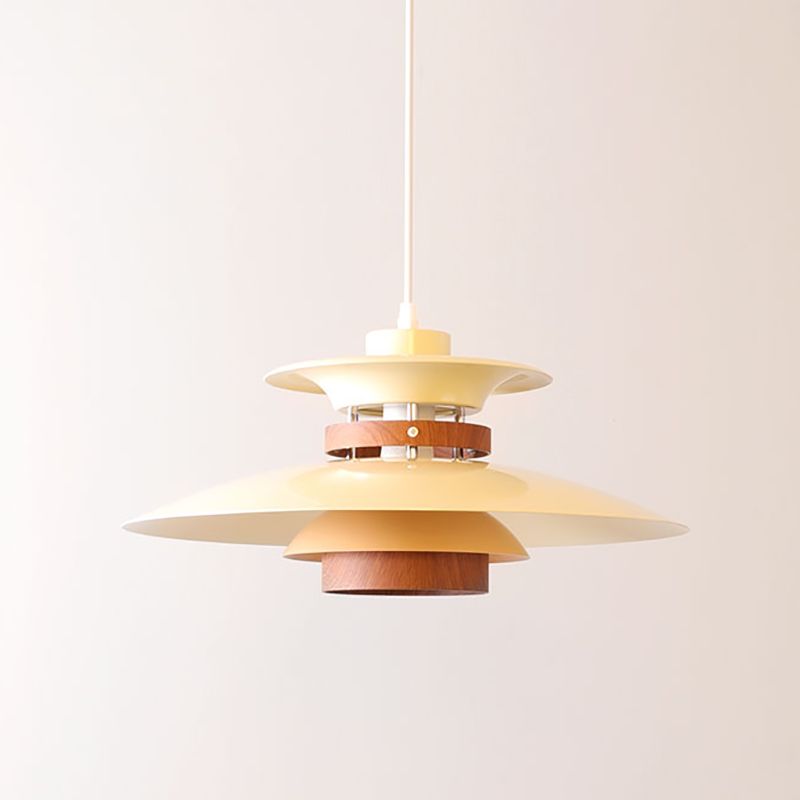 Valentina Suspension Bol Moderne, Métal, Blanc/Bois/Marron, Salon - Neutralighting