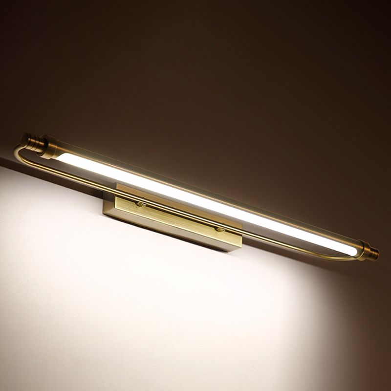 Arisha Applique Murale LED Minimaliste Linéaire, Métal/Acrylique, Or, Salle de Bain - Neutralighting