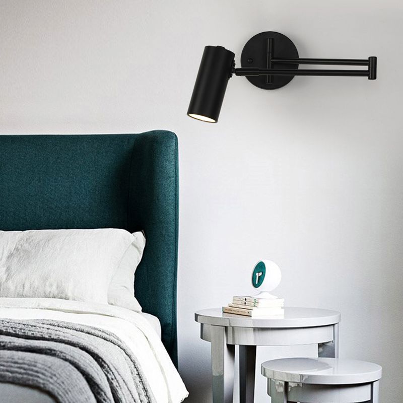 Arisha Applique Murale Effilée Orientable, Métal, Noir/Or, Chambre - Neutralighting