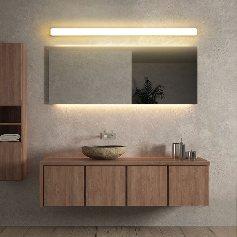 Banya Applique Murale Miroir Linéaire Simple. Acrylique. Blanc. Salle de Bain