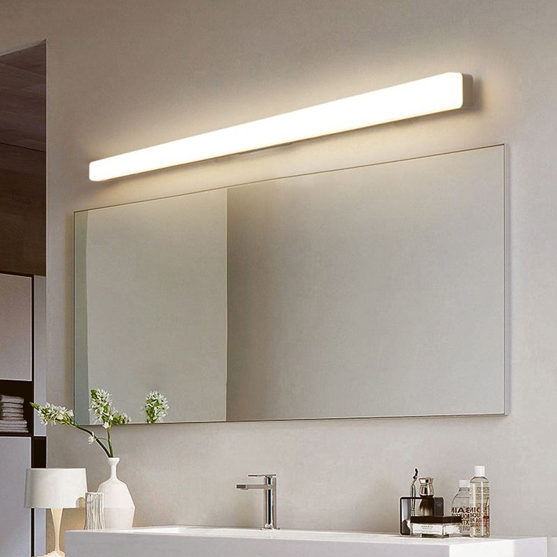 Banya Applique Murale Miroir Linéaire Simple. Acrylique. Blanc. Salle de Bain