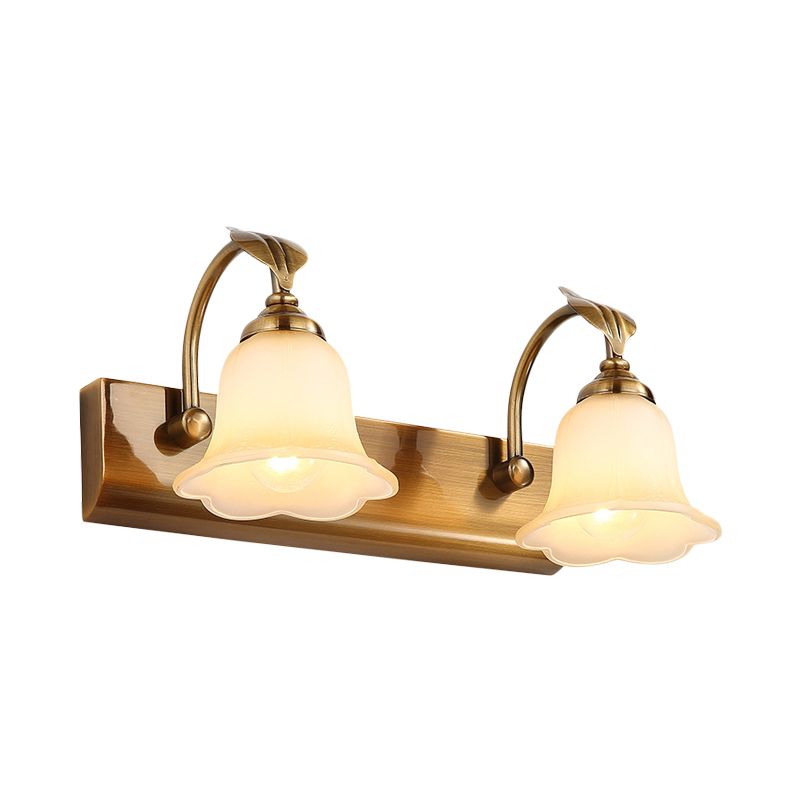 Ray Applique Murale Miroir Fleur Rétro, Métal/Verre, Or, Salle de Bain - Neutralighting