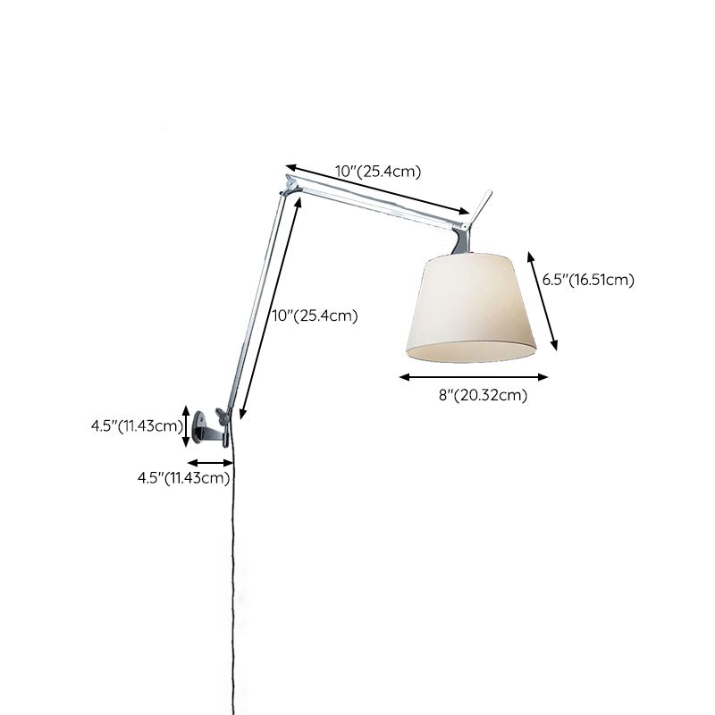 Epoch Applique Murale Orientable Minimaliste, Métal/Fabrique, Argent