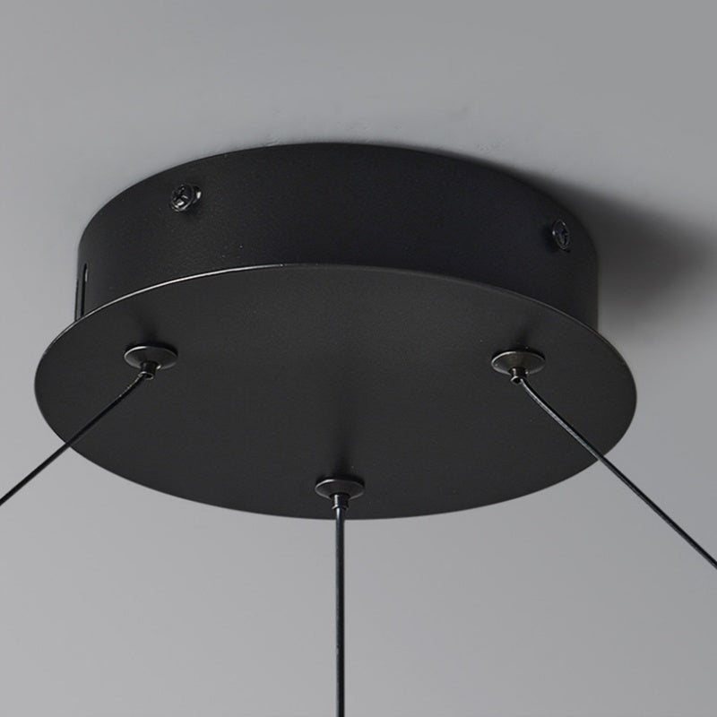 Valentina Nordique LED Lustre Noir Métal/Verre Salle À Manger/Chambre À Coucher