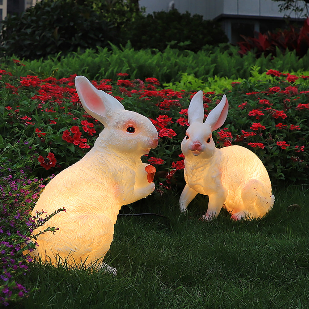 Arisha Lampadaire Lapin Moderne, Résine, Blanc, Extérieur - Neutralighting
