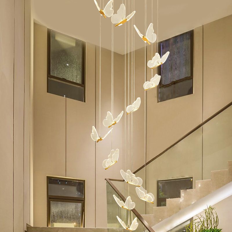 Olivia Moderne LED Suspension Doré Métal/Acrylique Salon Chambre à coucher - Neutralighting