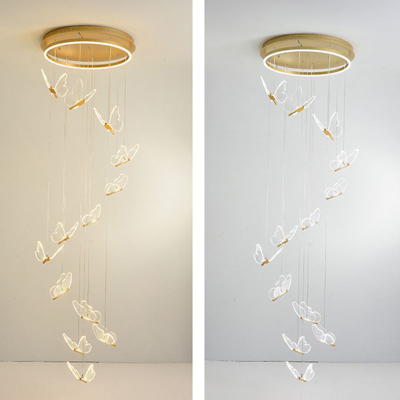 Olivia Moderne LED Suspension Doré Métal/Acrylique Salon Chambre à coucher - Neutralighting
