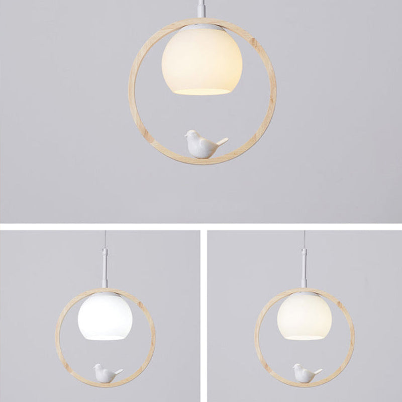 Alixor Suspension Rond Nordique. Bois/Métal. Bois. Chambre