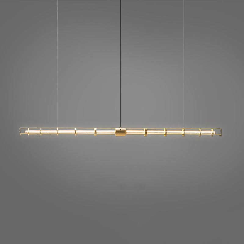 Ray Suspension Linéaire Moderne, Métal/Verre, Doré, Salon - Neutralighting