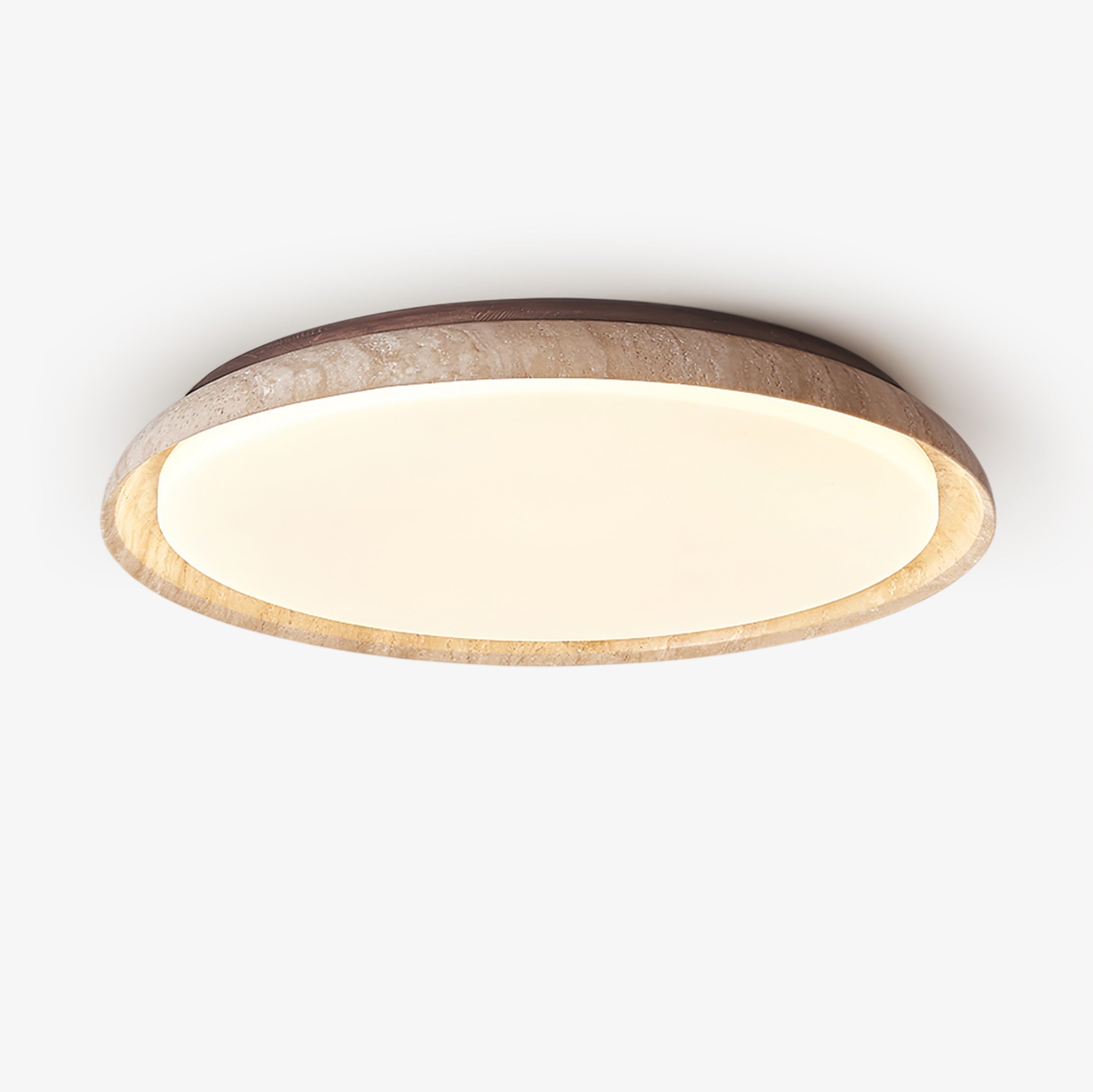 ElvinilaPlafonnier Bord-Rond en Travertin - Neutralighting
