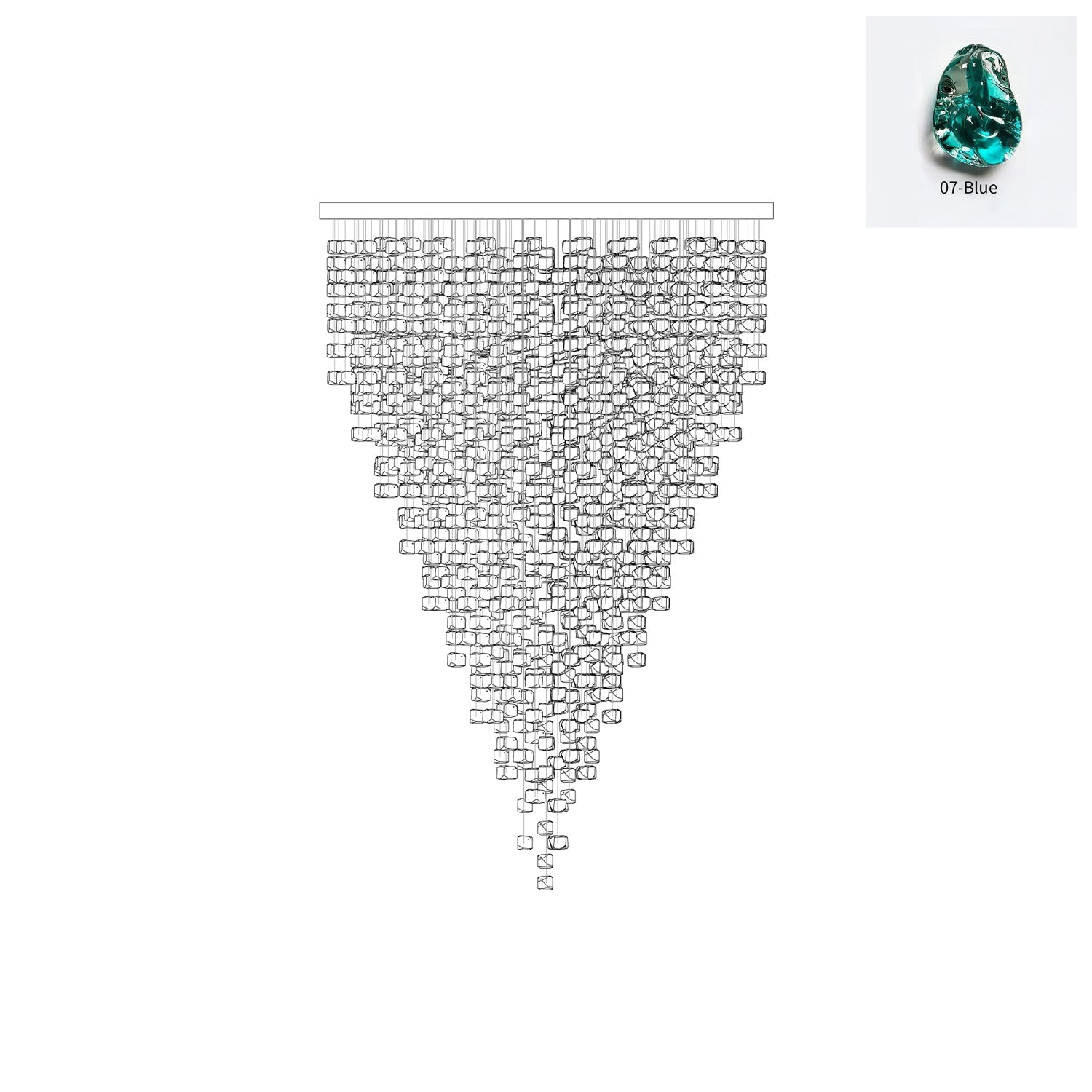 Veshaa Lustre en cristal de pierre de luxe postmoderne - Neutralighting