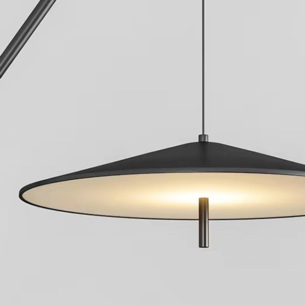 Mira Design Lampadaire Frisbee/Canne à Pêche Simple Métal Noir Grande Salon Intérieur