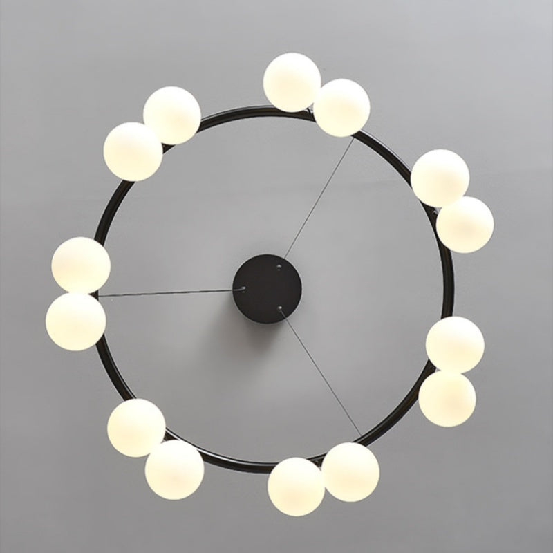 Valentina Nordique LED Lustre Noir Métal/Verre Salle À Manger/Chambre À Coucher