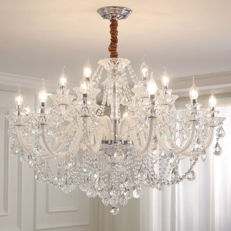 Silva Français Cristal Métal Lustre Salon Salle à Manger - Neutralighting