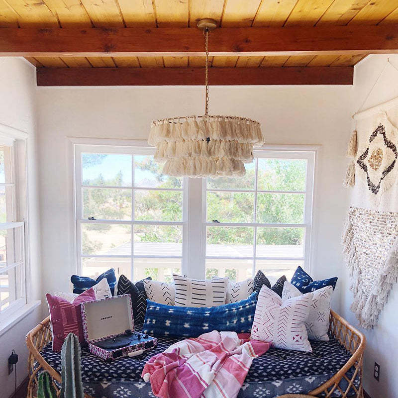 Ritta Suspension Nuage Retro, Metal/Tissu, Rose/Beige/Violet, Salon - Neutralighting