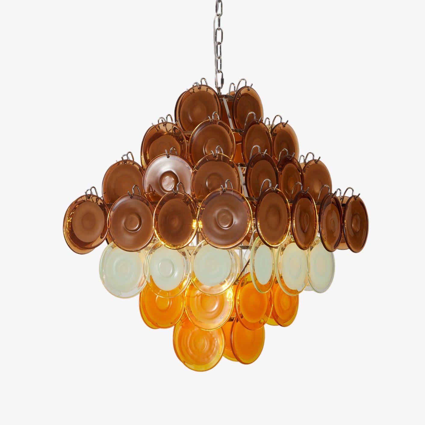 Aurora Chandelier Rétro en Verre Disc Multicolore Vintage - Neutralighting