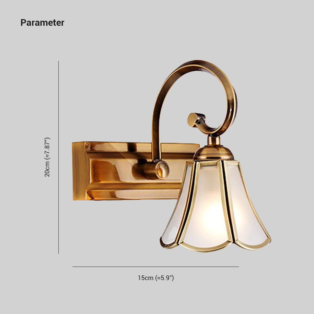 Ray Applique Murale Fleur Vintage LED Métal/Verre Or Salon/Salle de Bain - Neutralighting