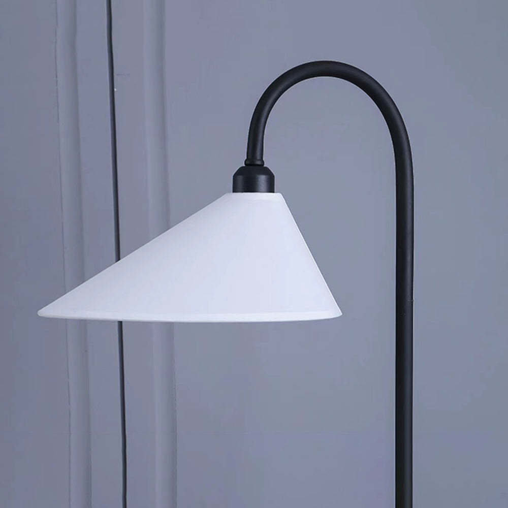 Mira Lampadaire Arche Simple, Métal/Tissu, Blanc/Noir, Chambre - Neutralighting