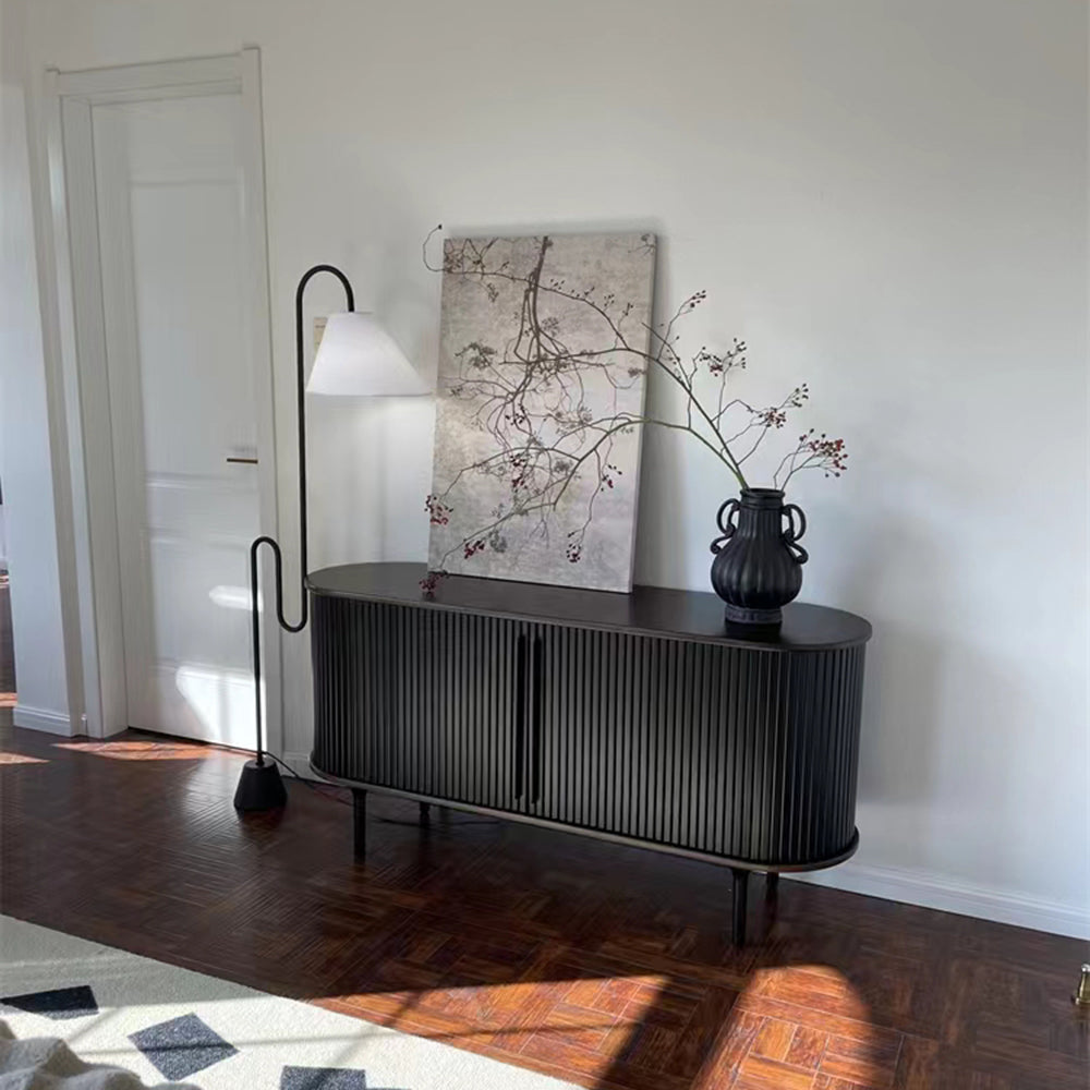 Mira Lampadaire Arche Simple, Métal/Tissu, Blanc/Noir, Chambre - Neutralighting