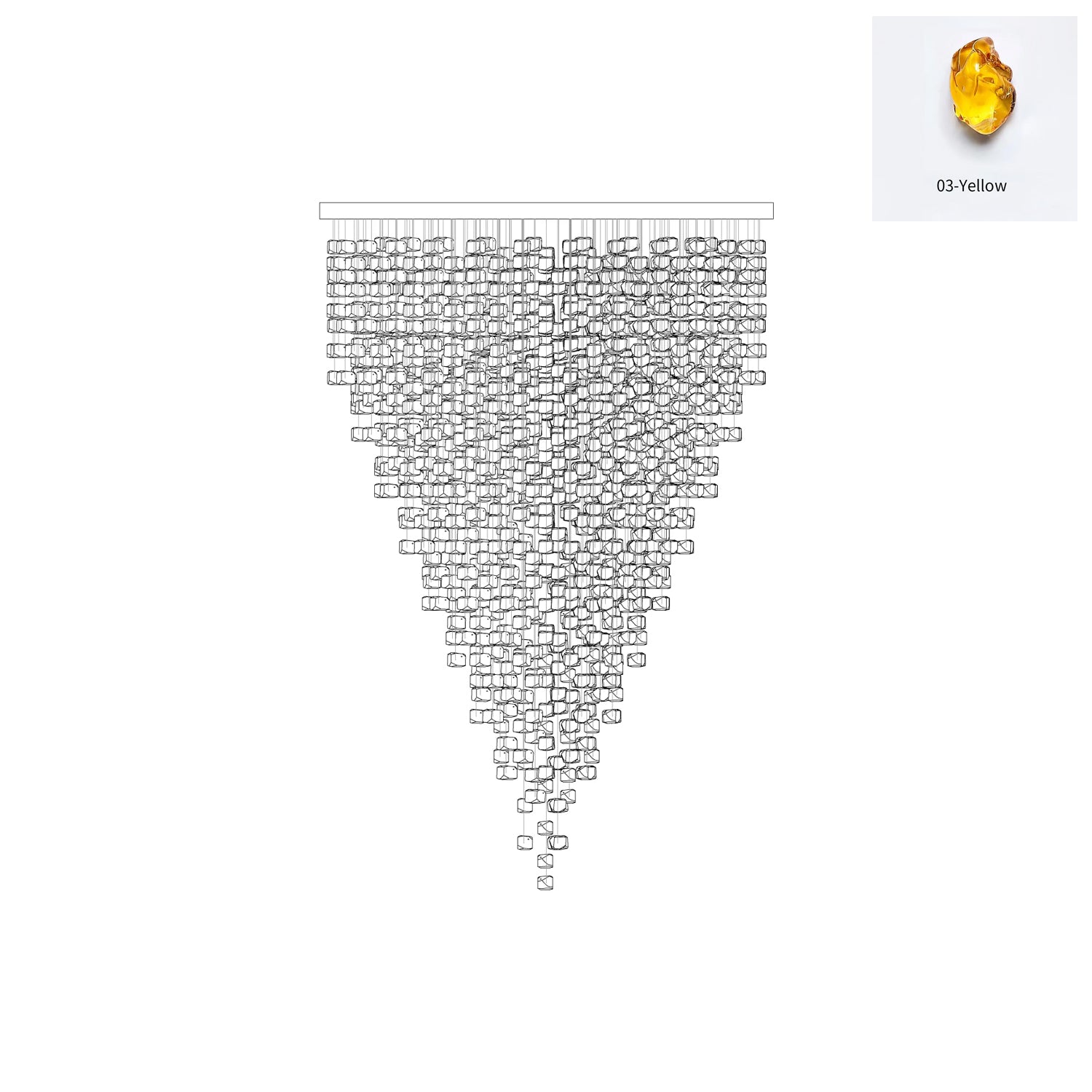 Veshaa Lustre en cristal de pierre de luxe postmoderne - Neutralighting