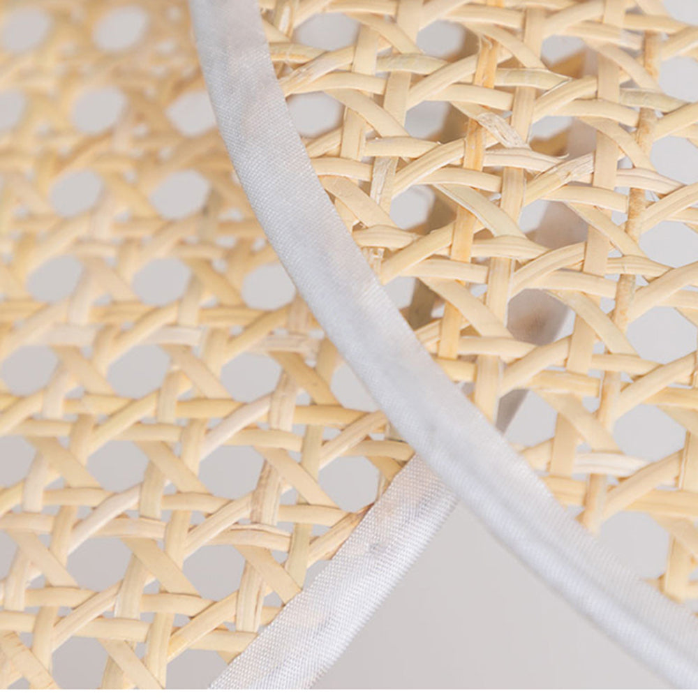 Ritta Suspension Fleur Moderne, Métal/Rotin, Noir/Blanc, Salon - Neutralighting