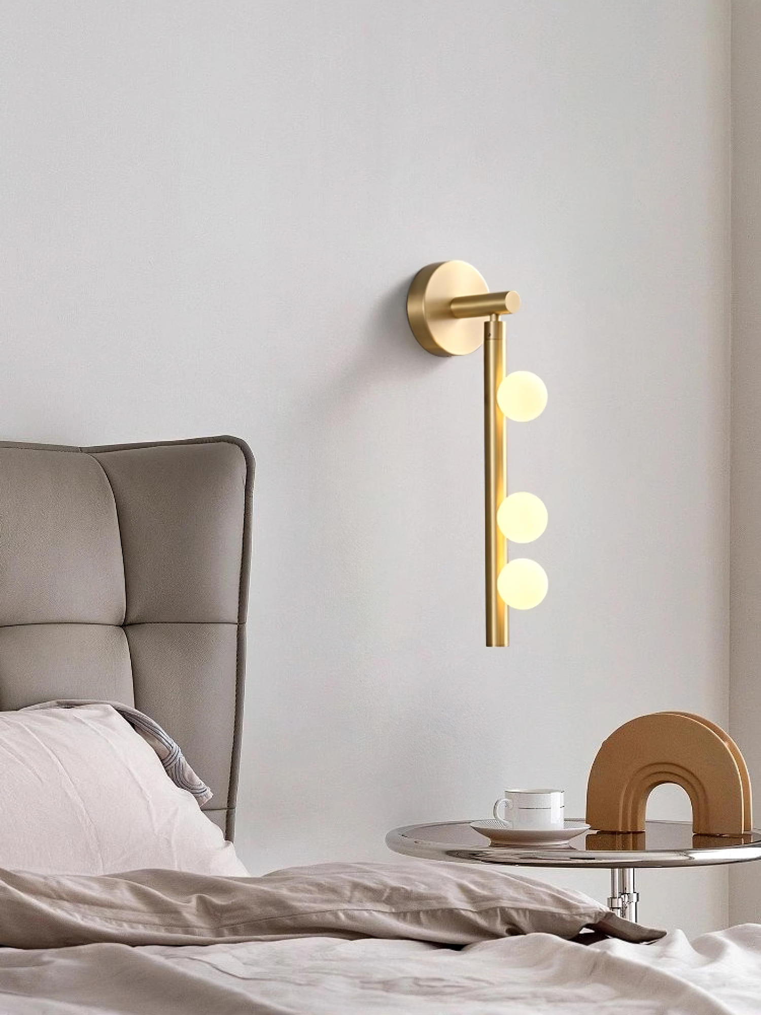 Pamela Tube Plug-in Brass Glass Wall Lamp - Neutralighting