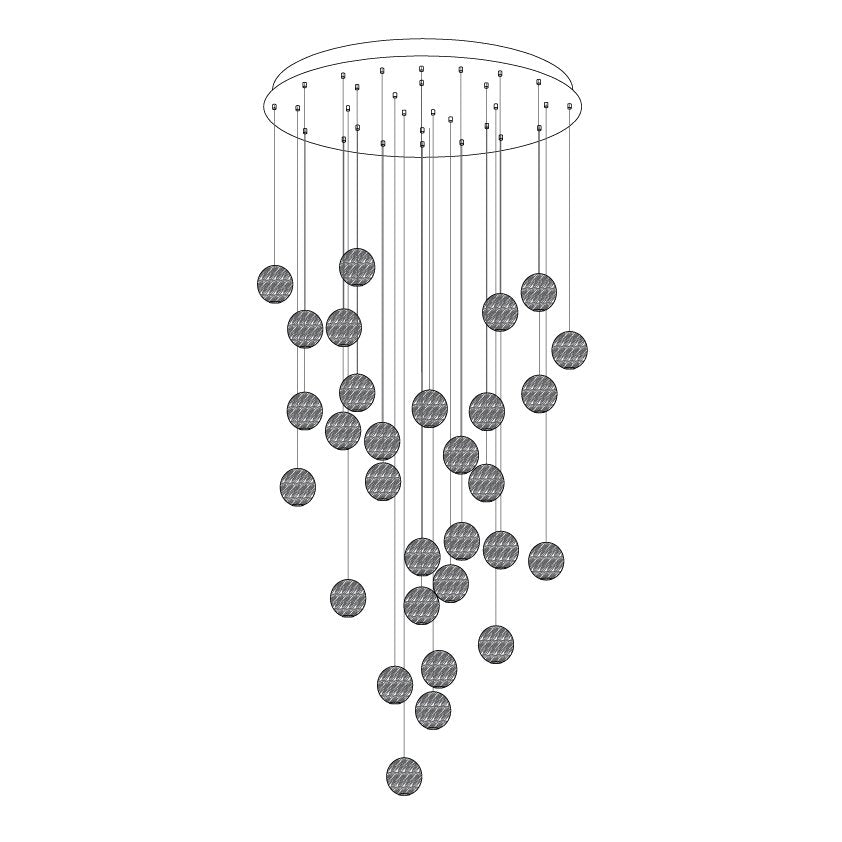 Ulvararis Suspension en bois Nordic Orb Sphere Cluster - Neutralighting