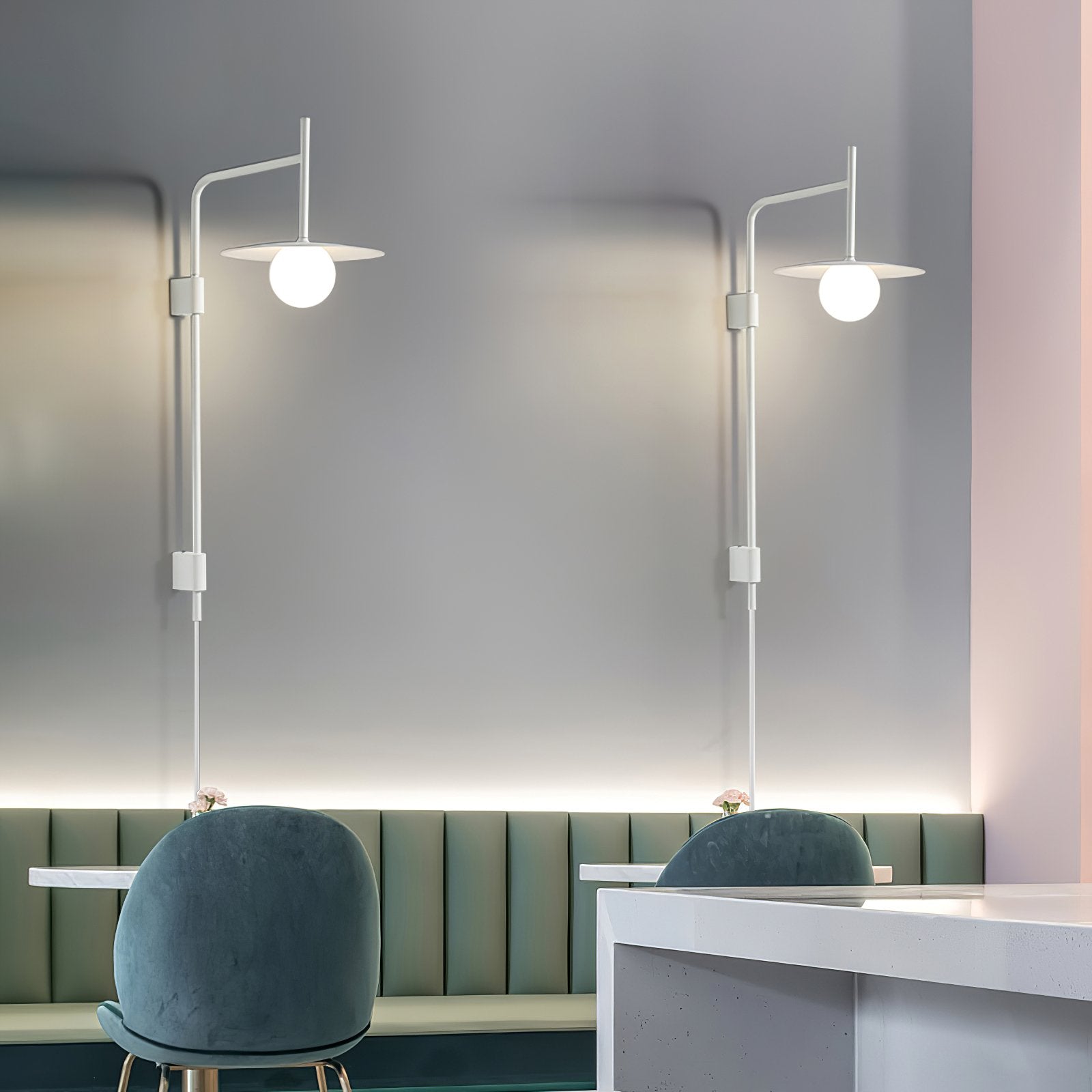 Edan Swing Arm Plug-in Glass Wall Lamp - Neutralighting