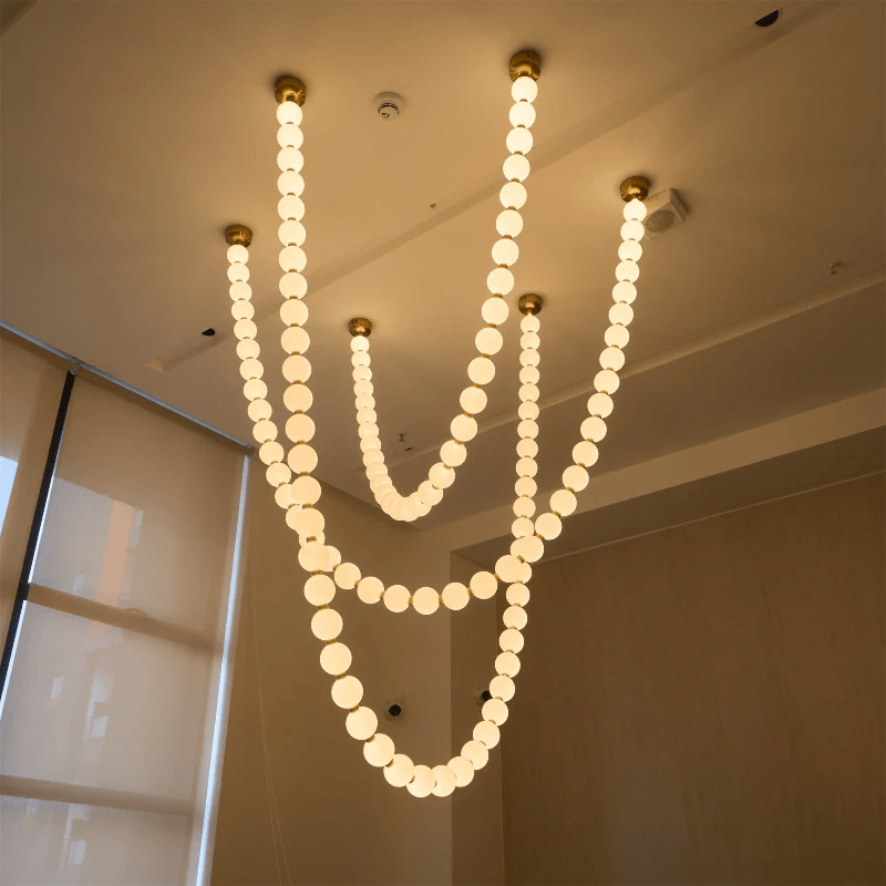 Vicariel Chandelier Perles Collier Boules en Verre - Neutralighting