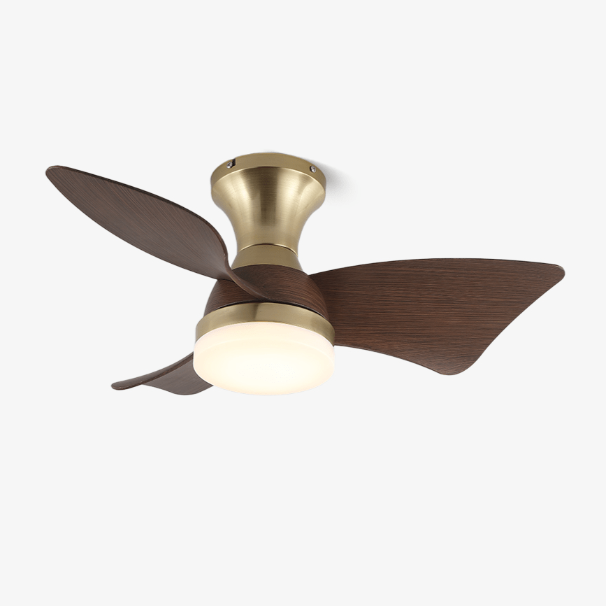 Plafonnier Ventilateur Aureon Moderne en Bois, vue de face