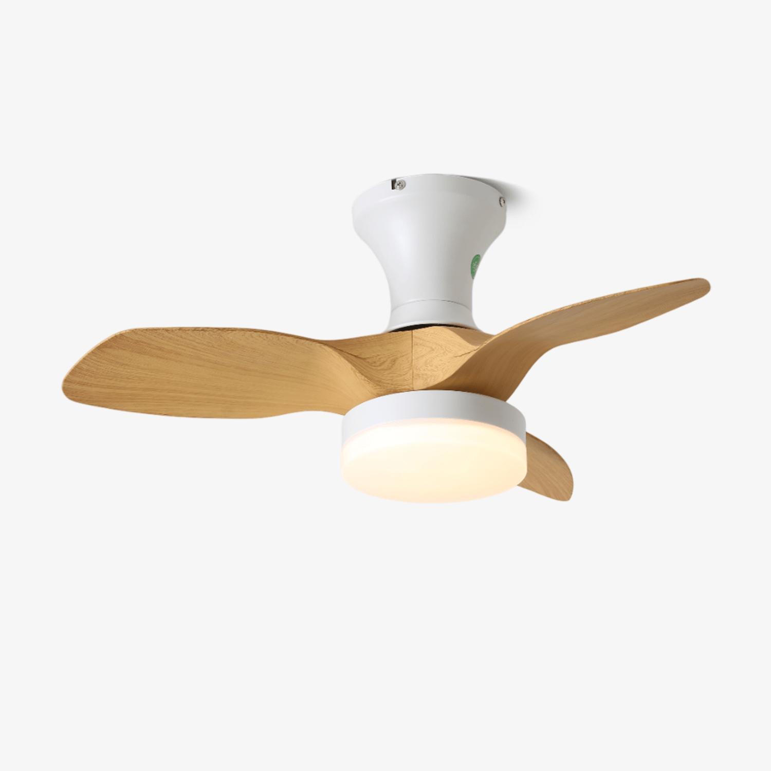 Plafonnier ventilateur Nora minimaliste en bois blanc - Neutralighting