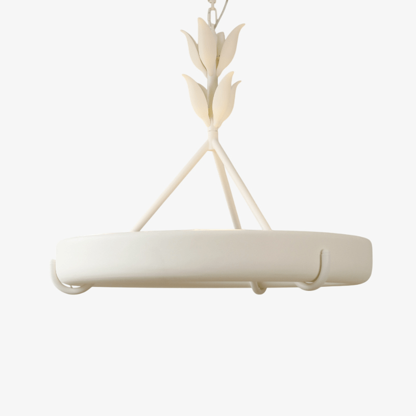 Lustra Chandelier Plâtre Blanc Forme Florale Minimaliste - Neutralighting