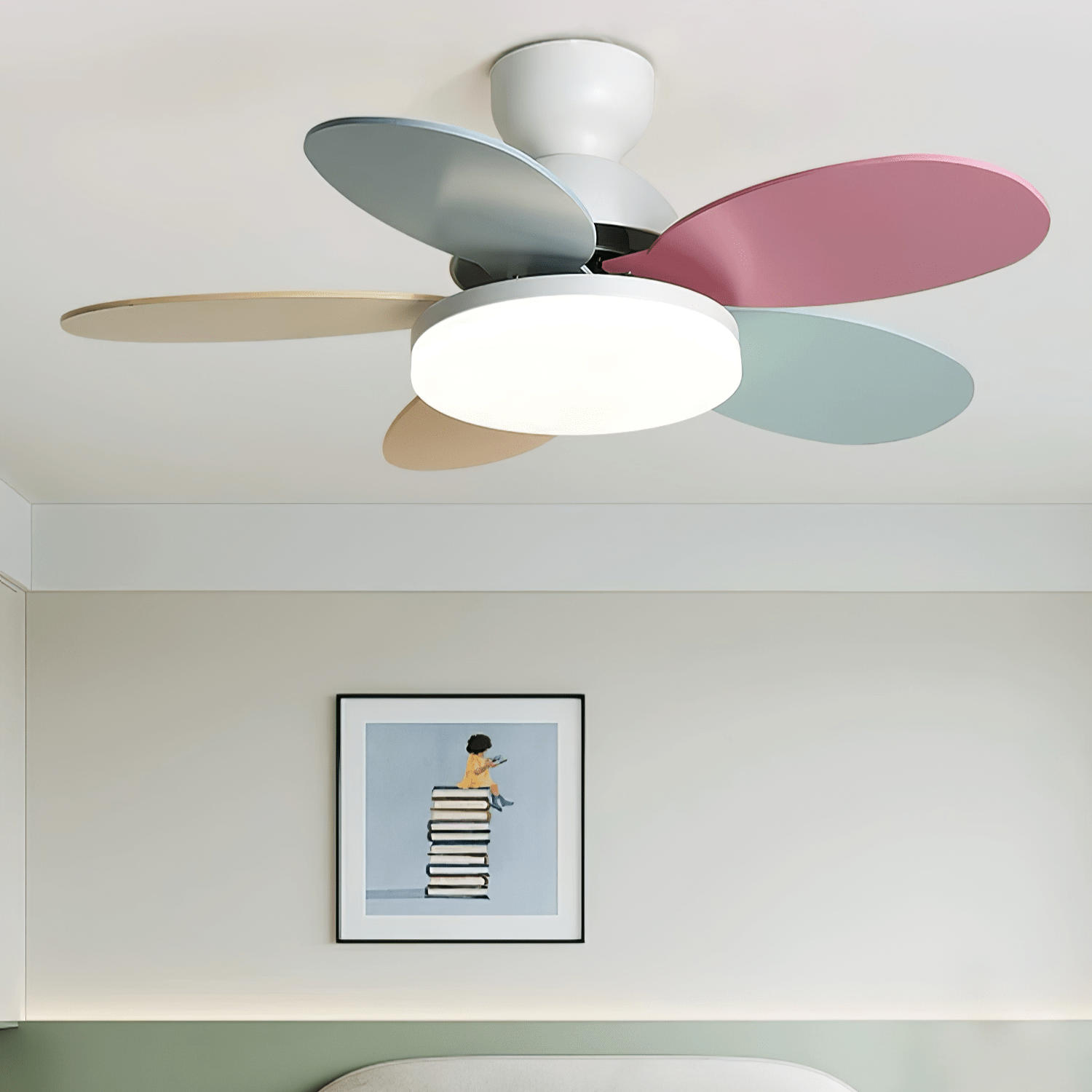 Plafonnier ventilateur Liora pour enfants, avec installation facile